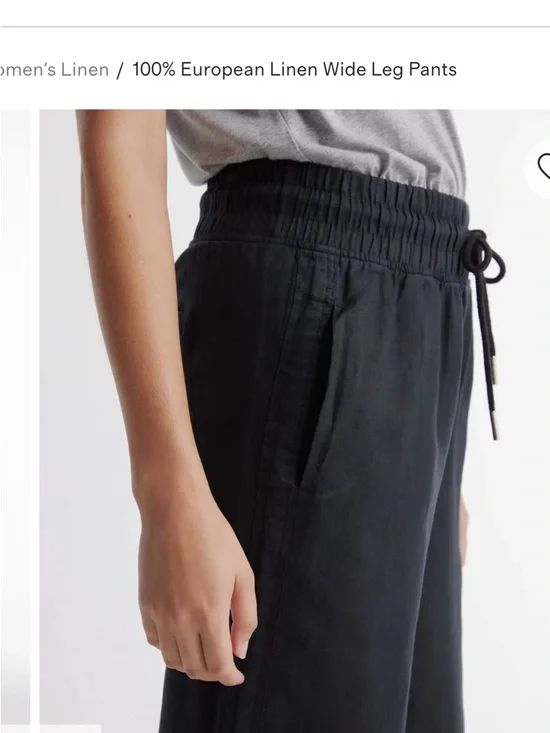 Quince- Women's Linen Pants - Black - Picture 3 of 3